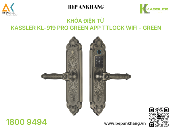 Khóa điện tử  Kassler KL-919 Pro Green App TTLOCK Wifi - Green